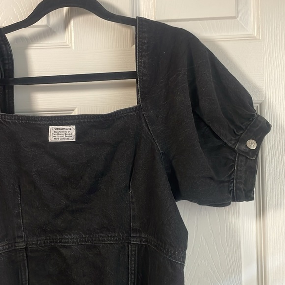 NWT 🖤 LEVI'S RHODE DENIM MINI DRESS BLACK MEDIUM 🖤 - Picture 10 of 15